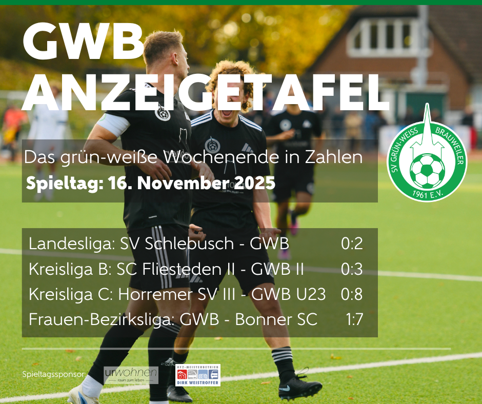 GWB Spieltage Anzeigetafel 16 Nov