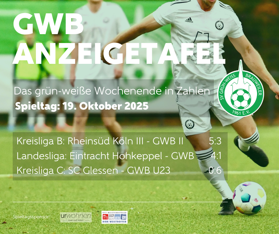 GWB Spieltage Anzeigetafel 19Oktober