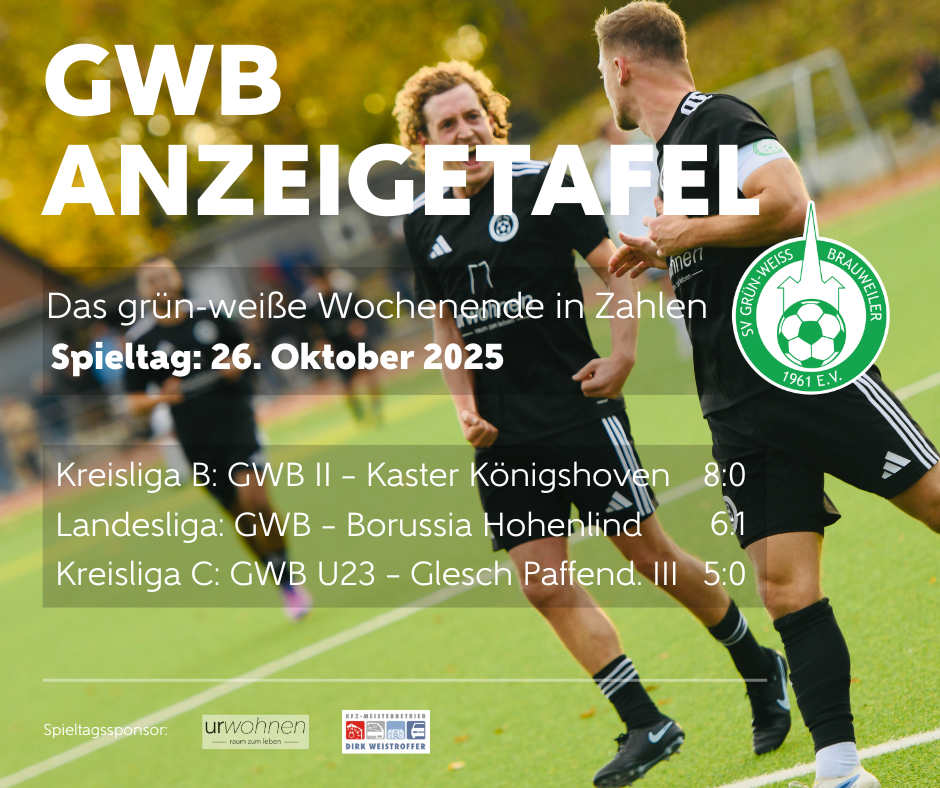 GWB Spieltage Anzeigetafel 26Oktober