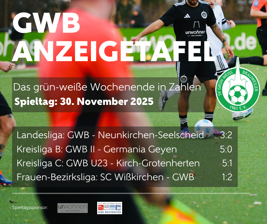 GWB Spieltage Anzeigetafel 30Nov